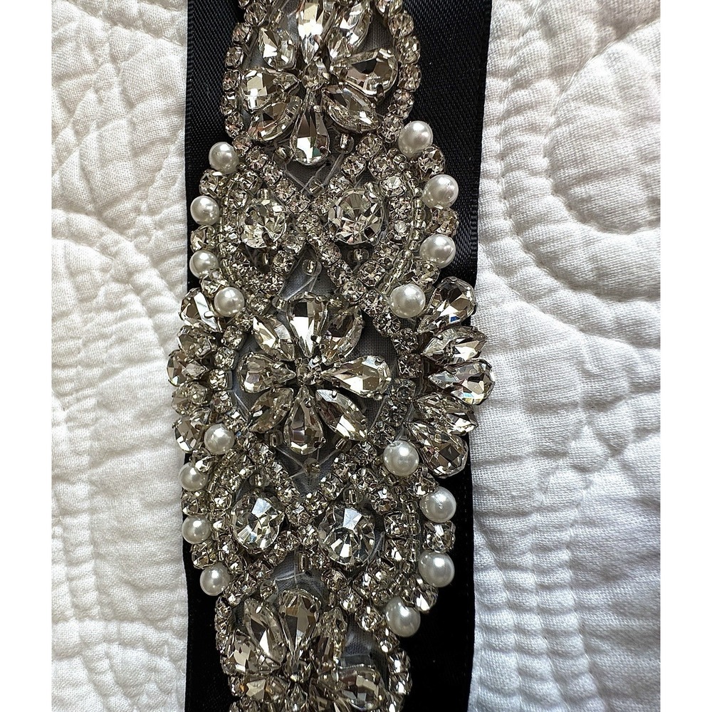Rhinestone/Satin Ribbon Belt 136 Inches Long Wedding/Formal/Dressy/Party Attire